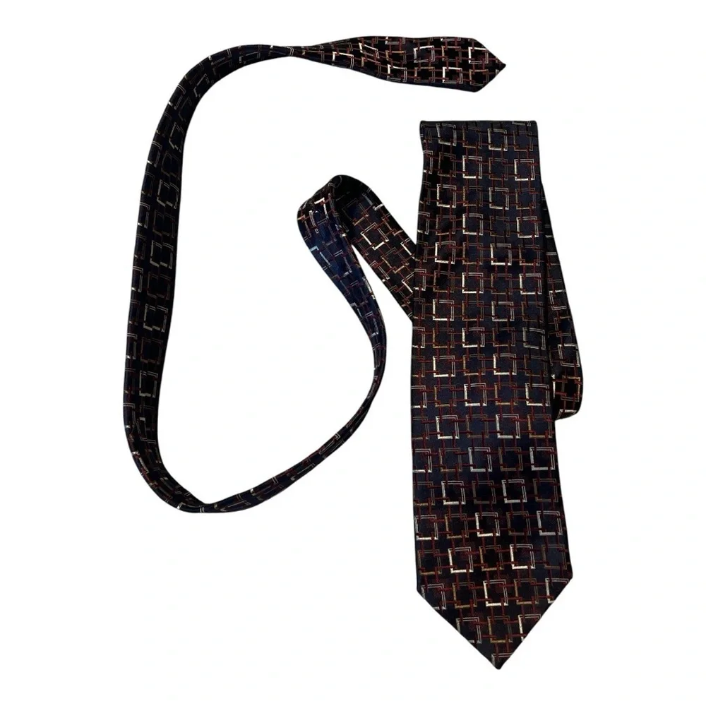 Ermenegilda Zegna Geometric Silk Made‎ in Italy Neck Tie KD1